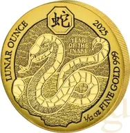 1/12 Unze Goldmünze Ruanda Lunar Schlange 2025