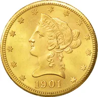 2,5$ USA Goldmünze Quarter Eagle Liberty Head - Kopf