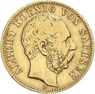 5 Mark Goldmünze Albert König von Sachsen