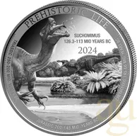 1 Unze Silbermünze Prehistoric Life II - Suchomimus 2024