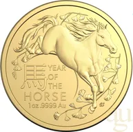 1 Unze Goldmünze Australien RAM Lunar Pferd 2026