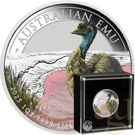 1 Unze Silbermünze Australien Emu 2025 - coloriert
