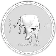 1 Unze Silbermünze Australien Lunar I Ochse 2009