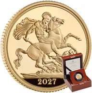 1 Pfund Goldmünze Sovereign King Charles 2027 - polierte Platte