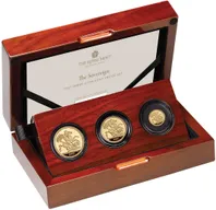 Sovereign King Charles 2027 Goldmünzen - polierte Platte - Three-Coin-Set
