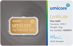 10 Gramm Goldbarren Umicore