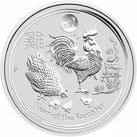 1 Unze Silbermünze Australien Lunar II Hahn 2017- Privy Mark Löwe