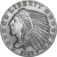 2 Unzen Silber Incuse Indianer Round