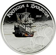 1 Unze Silbermünze EC8 Antigua & Barbuda - Rum Runner 2018 - coloriert