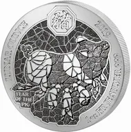1 Unze Silbermünze Ruanda Lunar Schwein 2019