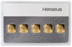 5 Gramm Goldbarren Heraeus Multicard