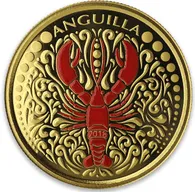 1 Unze Goldmünze EC8 Anguilla - Lobster 2018 - coloriert
