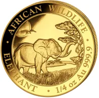 1/4 Unze Goldmünze Somalia Elefant 2019