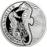 1 Unze Silbermünze Barbados Seepferdchen 2019