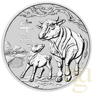1 Unze Silbermünze Australien Lunar III Ochse 2021