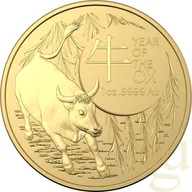 1 Unze Goldmünze Australien RAM Lunar Ochse 2021