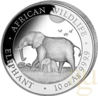 10 Unzen Silbermünze Somalia Elefant 2022