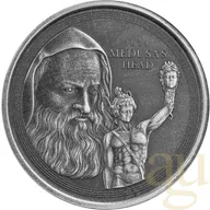 1 Unze Silbermünze Gibraltar Perseus mit dem Kopf der Medusa 2021 - Antik Finish