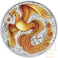 1 Unze Silbermünze Australien Chinese Myths and Legends Phönix 2022 - Rot/Gold coloriert