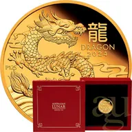 1/10 Unze Goldmünze Australien Lunar III Drache 2024 - polierte Platte