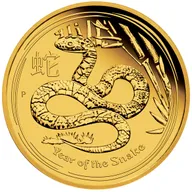 1/4 Unze Goldmünze Australien Lunar II Schlange 2013 - polierte Platte