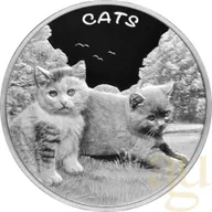 1 Unze Silbermünze Fiji Cats 2024 - prooflike
