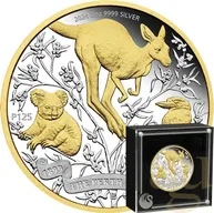 2 Unze Silbermünze Australien 125 Jahre Perth Mint 2024 teilvergoldet - polierte Platte