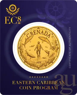 1 Unze Goldmünze EC8 Grenada - Shark Diver 2024