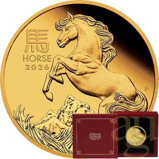 1 Unze Goldmünze Australien Lunar III Pferd 2026 - polierte Platte