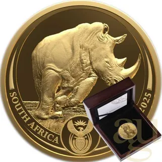 1 Unze Goldmünze Südafrika Big Five Nashorn 2025 proof