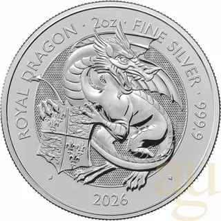 2 Unzen Silbermünze Tudor Beasts Royal Dragon 2026