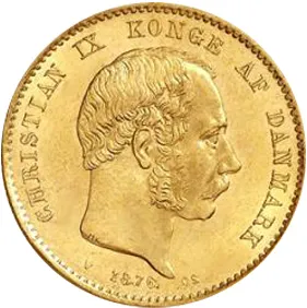 10 Kronen Goldmünze Dänemark Christian IX. - Meerjungfrau