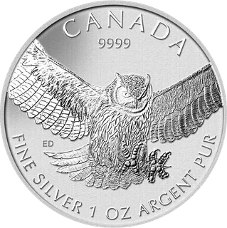 1 Unze Silbermünze Kanada Birds of Prey - Great Horned Owl - Eule 2015