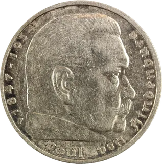 5 Reichsmark Silbermünze Hindenburg