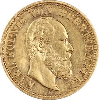 5 Mark Goldmünze Karl König von Württemberg