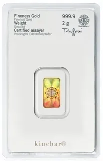 2 Gramm Goldbarren Heraeus Kinebar