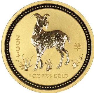 2 Unzen Goldmünze Australien Lunar I Ziege 2003
