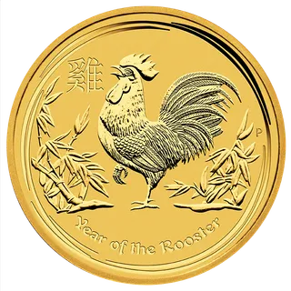 10 Unzen Goldmünze Australien Lunar II Hahn 2017