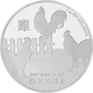 1 Unze Silbermünze Niue Hahn 2017