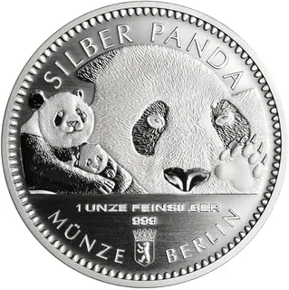 1 Unze Silber Panda 2018 Münze Berlin Round