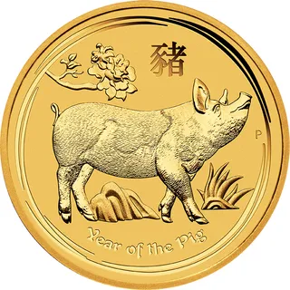 10 Unzen Goldmünze Australien Lunar II Schwein 2019