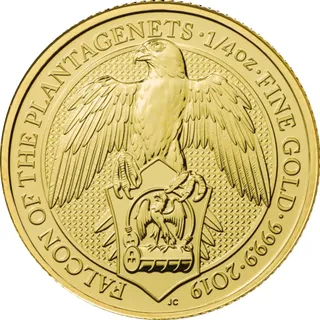 1/4 Unze Goldmünze Queens Beasts Falcon 2019