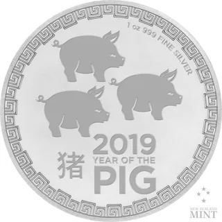 1 Unze Silbermünze Niue Schwein 2019