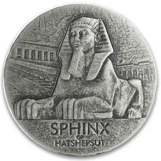 5 Unzen Silbermünze Republic of Tschad Sphinx of Hatshepsut 2019