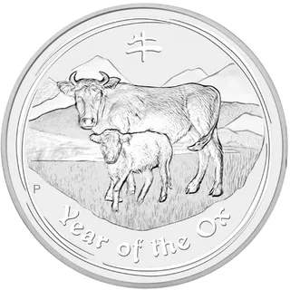 1/2 Kilogramm Silbermünze Australien Lunar II Ochse 2009