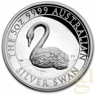 5 Unzen Silbermünze Australien Schwan 2021 - High Relief - polierte Platte