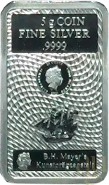 5 Gramm Silber Cook Islands Münzbarren 2021