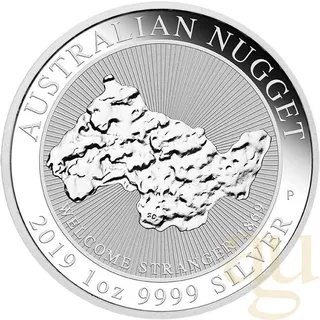 1 Unze Silbermünze Australien Nugget - Welcome Stranger 2019