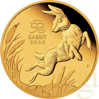1/4 Unze Goldmünze Australien Lunar III Hase 2023 - polierte Platte