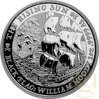 1 Unze Silbermünze Tuvalu - Black Flag - The Rising Sun 2022